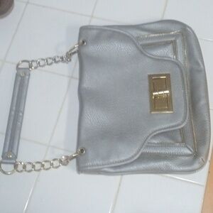 Olivia + Joy Gray Metallic Shoulder Bag